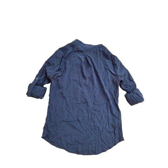 BCBG MAX AZRIA SILK Blouse Navy Blue Size XXS A001142 - Picture 10 of 10